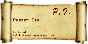 Peszer Iza névjegykártya